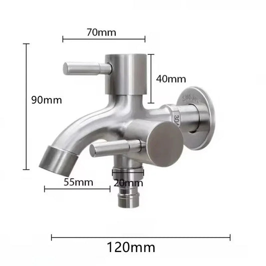 Doppelauslass-Wasserhahn 1/2\ – tropffrei, robust - ideal für Waschmaschine