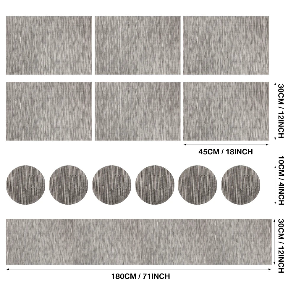 Modernes Tischset Set mit Untersetzern – Rutschfest & Leicht zu Reinigen