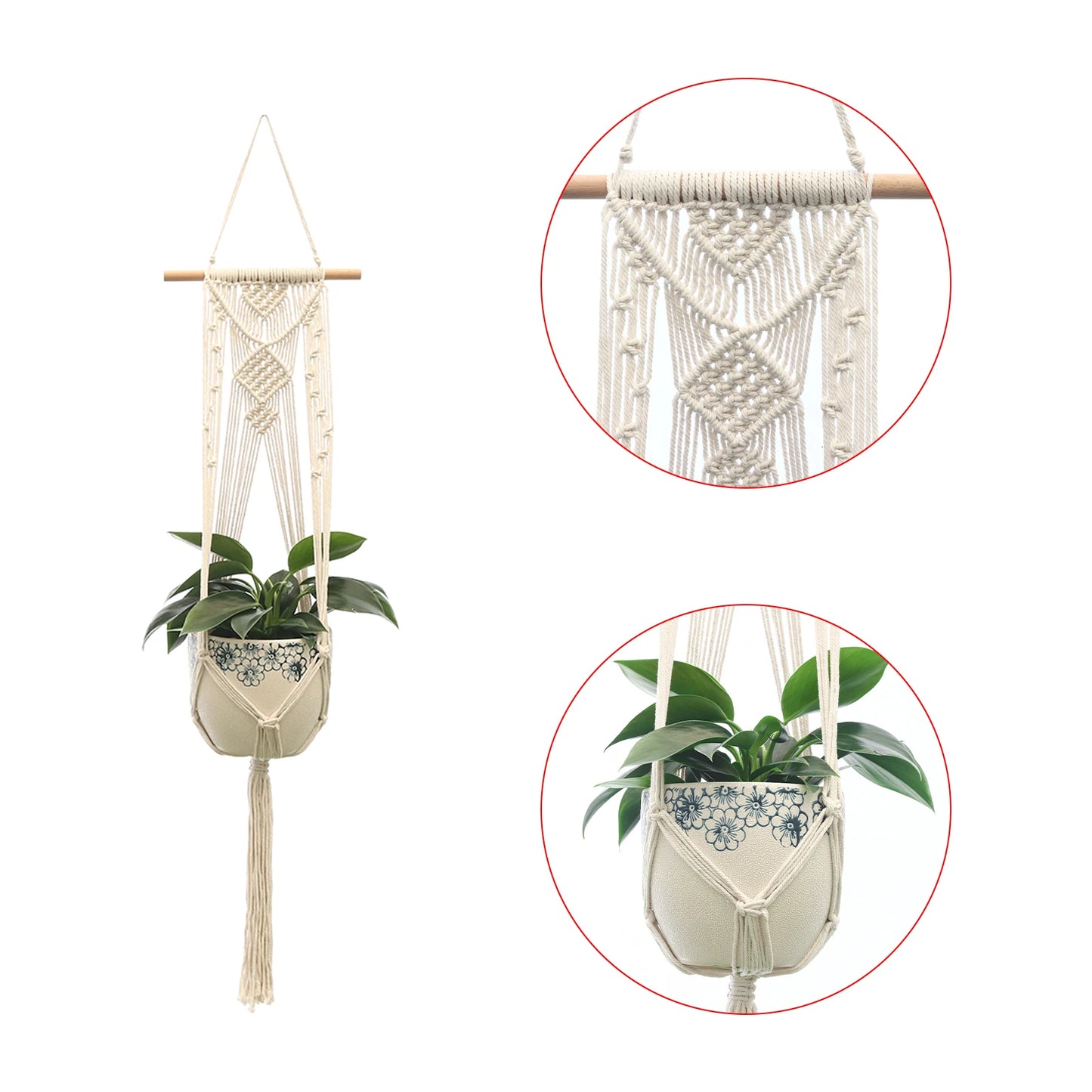 Handgefertigter Makramee Pflanzhalter für Urban Jungle