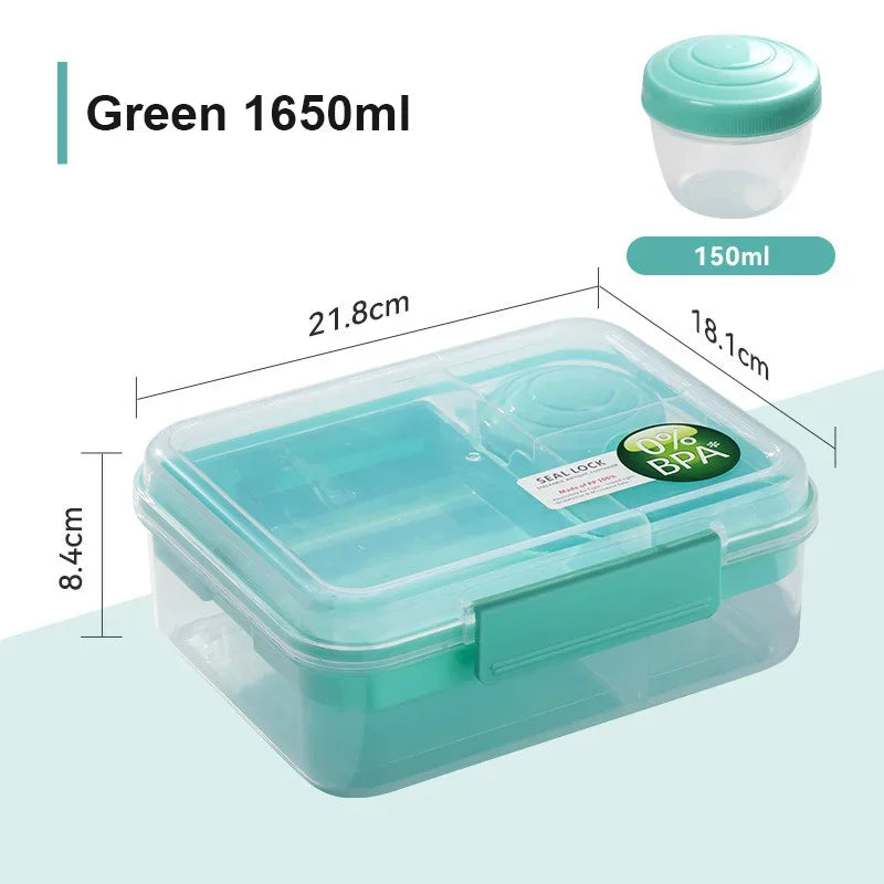 Tragbare Doppelschicht Lunchbox 1250/1650 ml mit Unterteilungen