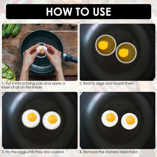 12er Set Edelstahl Muffin Crumpet Ringe Antihaft Doppelt Gerollt