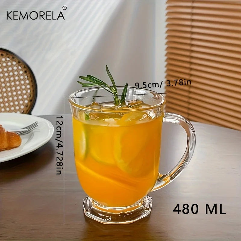 KEMORELA Retro-Wasserbecher mit großem Fassungsvermögen, 480/600/650 ml, Saft, Kaffee, Milchbecher, geeignet für Restaurant, Nachmittag, Whisky, Dekorieren-Yabubest - Home & More
