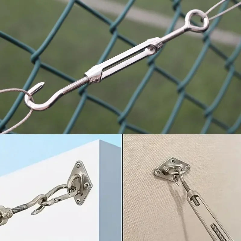 Edelstahl Haken und Öse Spanner Einstellbar Draht Seil Spannung Segel Garten-Yabubest - Home & More