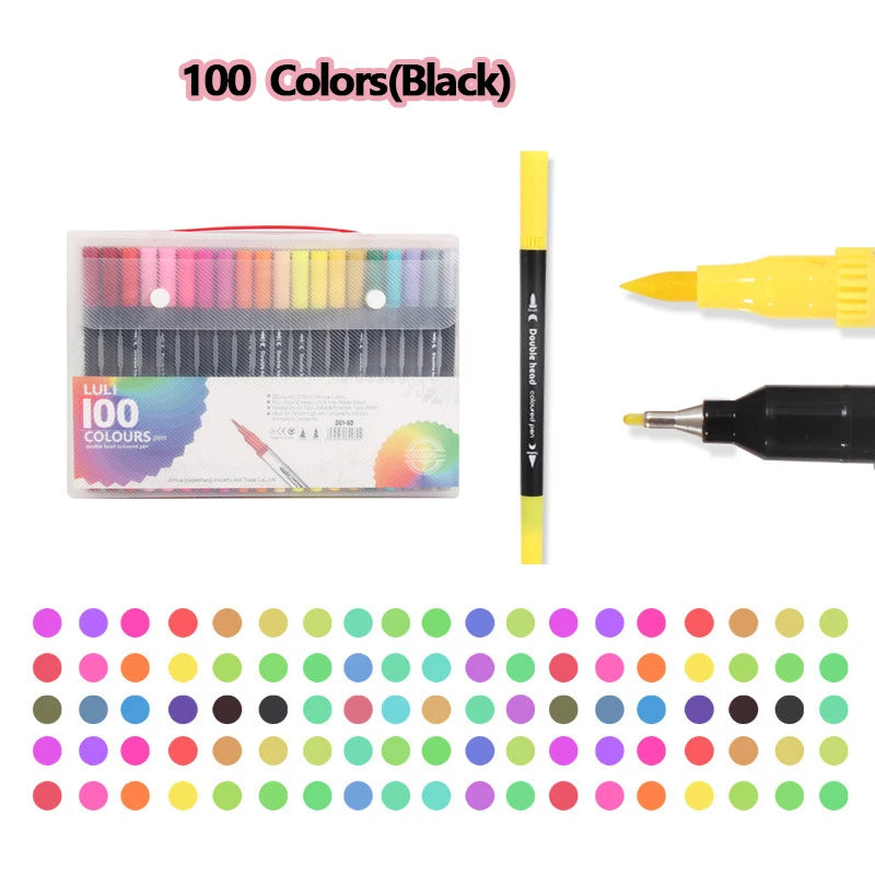 120 Farben Dual Tip Marker Set für Manga Kunst und Aquarell Zeichnung