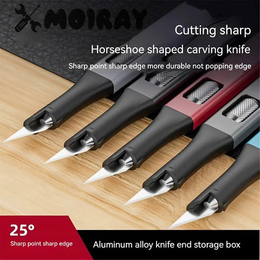 Rutschfestes Präzisionsmesser Set für Feinmechanik - Hobby – Inkl. 5 Klingen