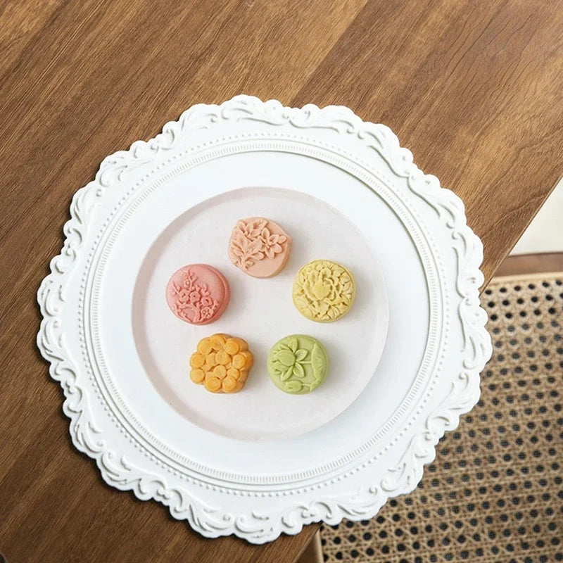 34cm runde Silikon Tischmatte Hitzebeständig Kaffee Untersetzer Rosa