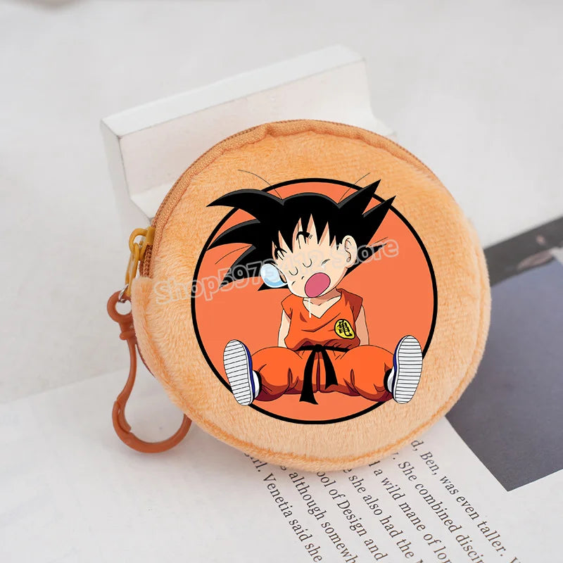 Plüsch Mini Geldbörse mit Reißverschluss rund Cartoon Schlüsselanhänger