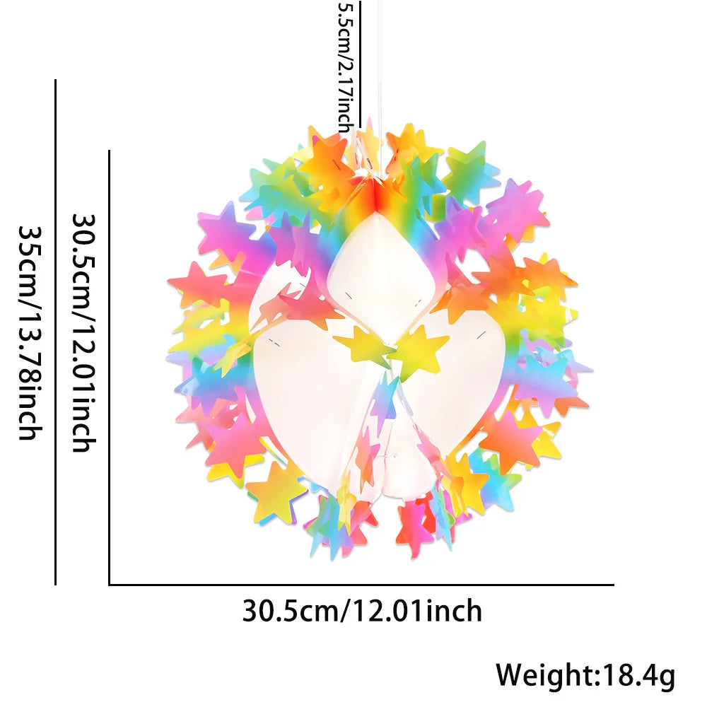 Bunte Waben Kugel Anhänger mit Liebesstern für festliche Dekoration