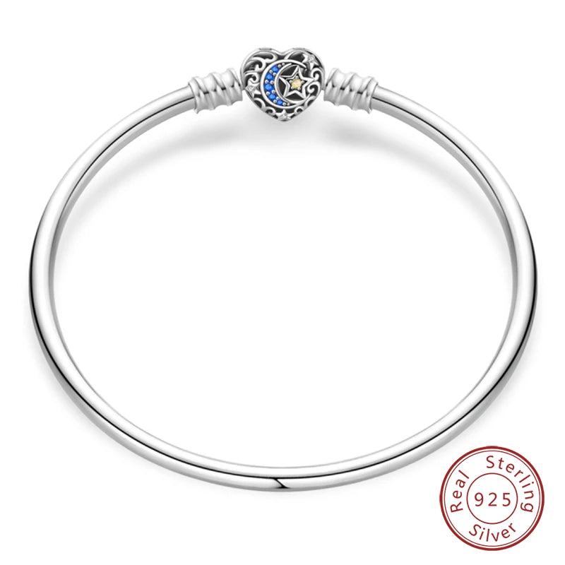 Armband Silber 925 mit Stern Mond Sonne und Grünem Zirkon Charm