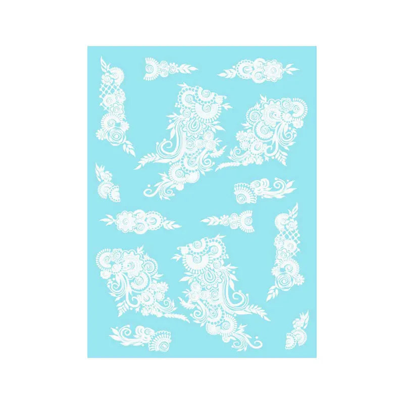 Weiße Henna Temporäre Tattoos für Frauen Hand Mehndi Party Körperkunst