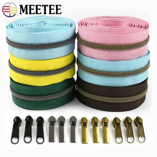 Nylon Reissverschlussband Nr 5 pro Meter mit Schiebern fuer Naehprojekte