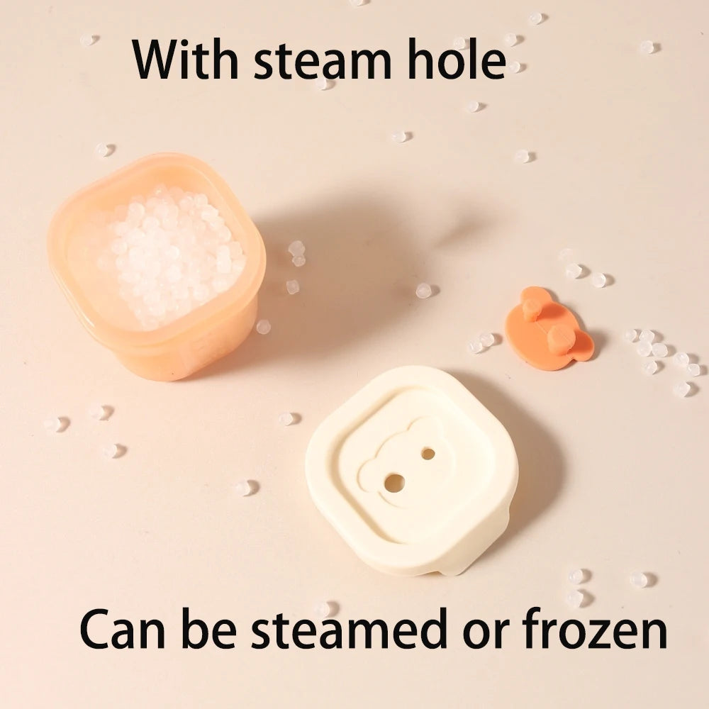 Kleine Lebensmittelbox für Babys mit Deckel, gedämpfte Kuchen- und Eiswürfelform