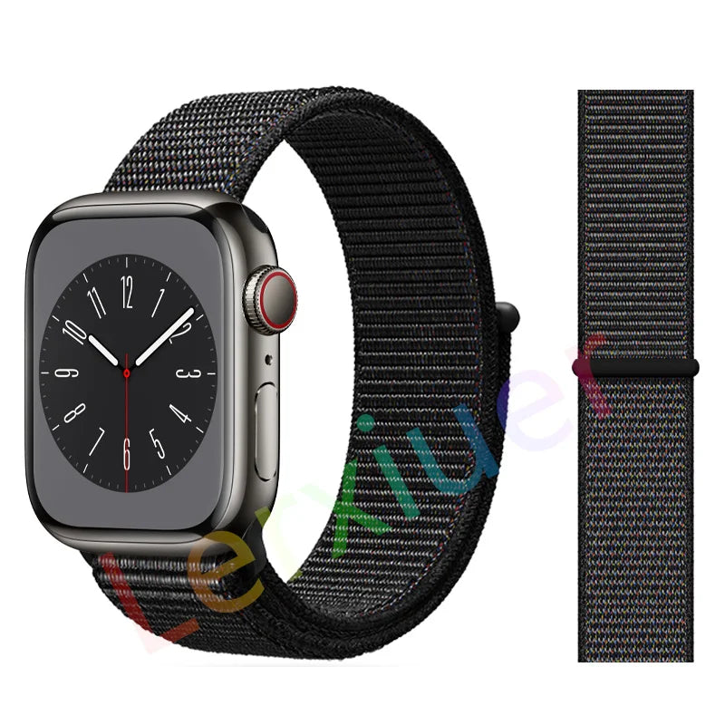 Nylon Schlaufenarmband für Apple Watch alle Serien und Größen
