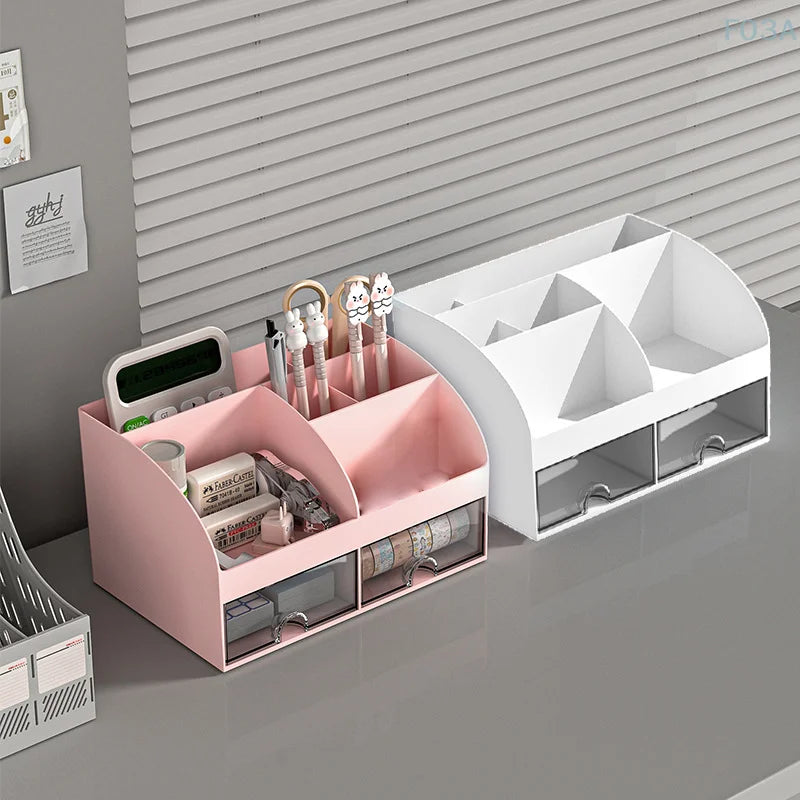 Desktop Organizer mit Schubladen Kunststoff Schreibtisch Make-up Aufbewahrung