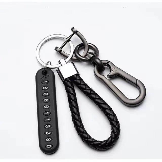 Eleganter Leder Schlüsselanhänger mit Zink-Legierung Karabiner für Unisex