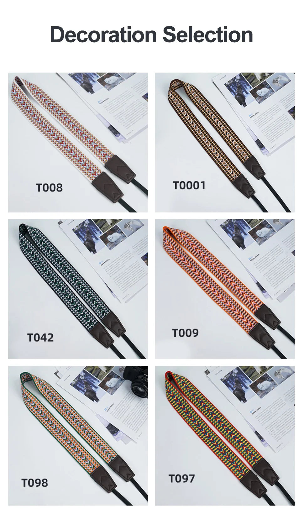 Verstellbarer ethnischer Kameragurt für komfortablen Schultertrag