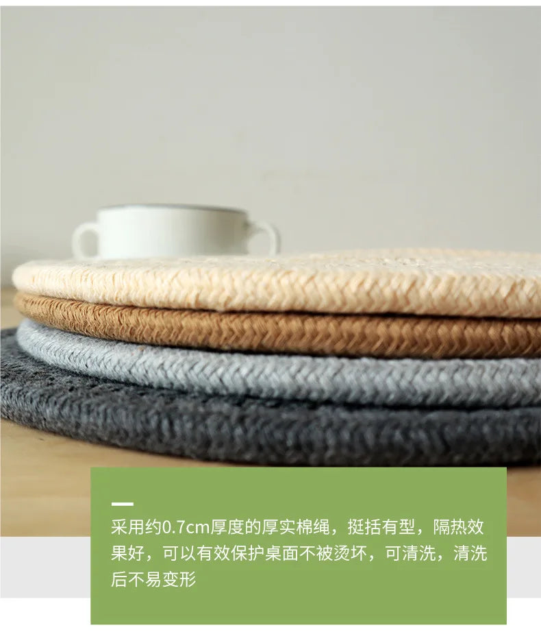 Seil Gewebtes Tischset Baumwolle, Isolierend, fuer Esstisch Kuech