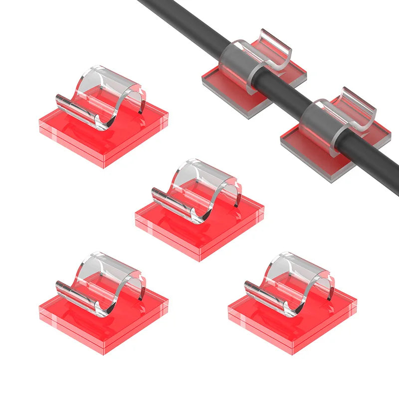 Selbstklebende Kabelklemmen Kunststoff für Kabelmanagement Zuhause Büro Auto