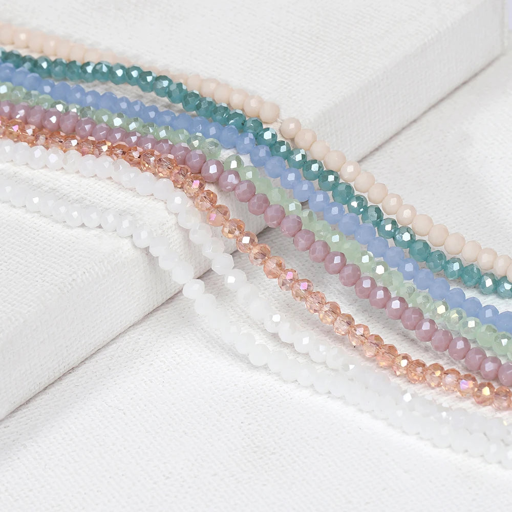 120 Kristall Glas Rondelle Perlen - Facettierte Spacer Perlen-Yabubest - Home & More