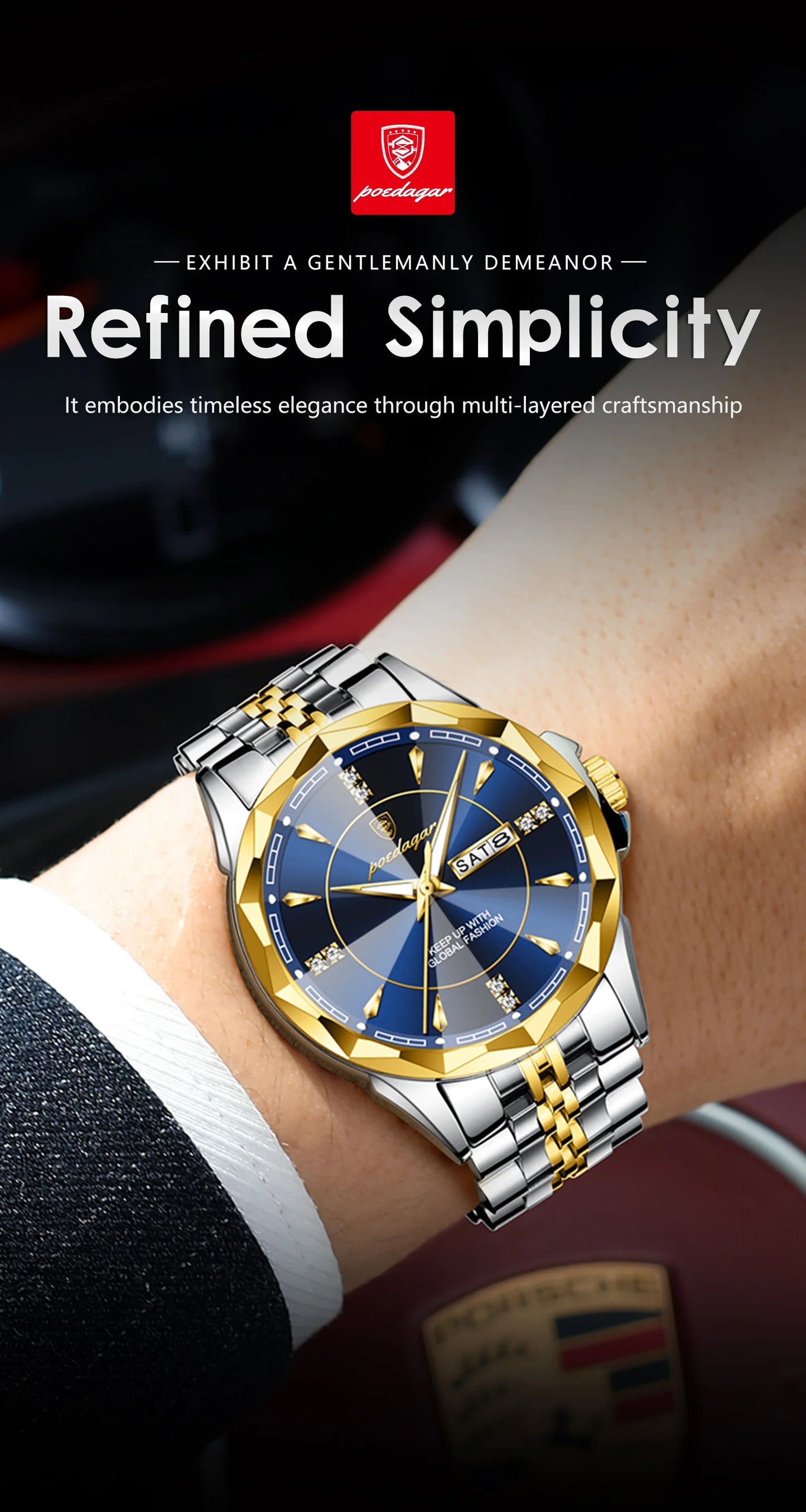 Luxus Herren Quarzuhr Wasserdicht Edelstahl Business Armbanduhr