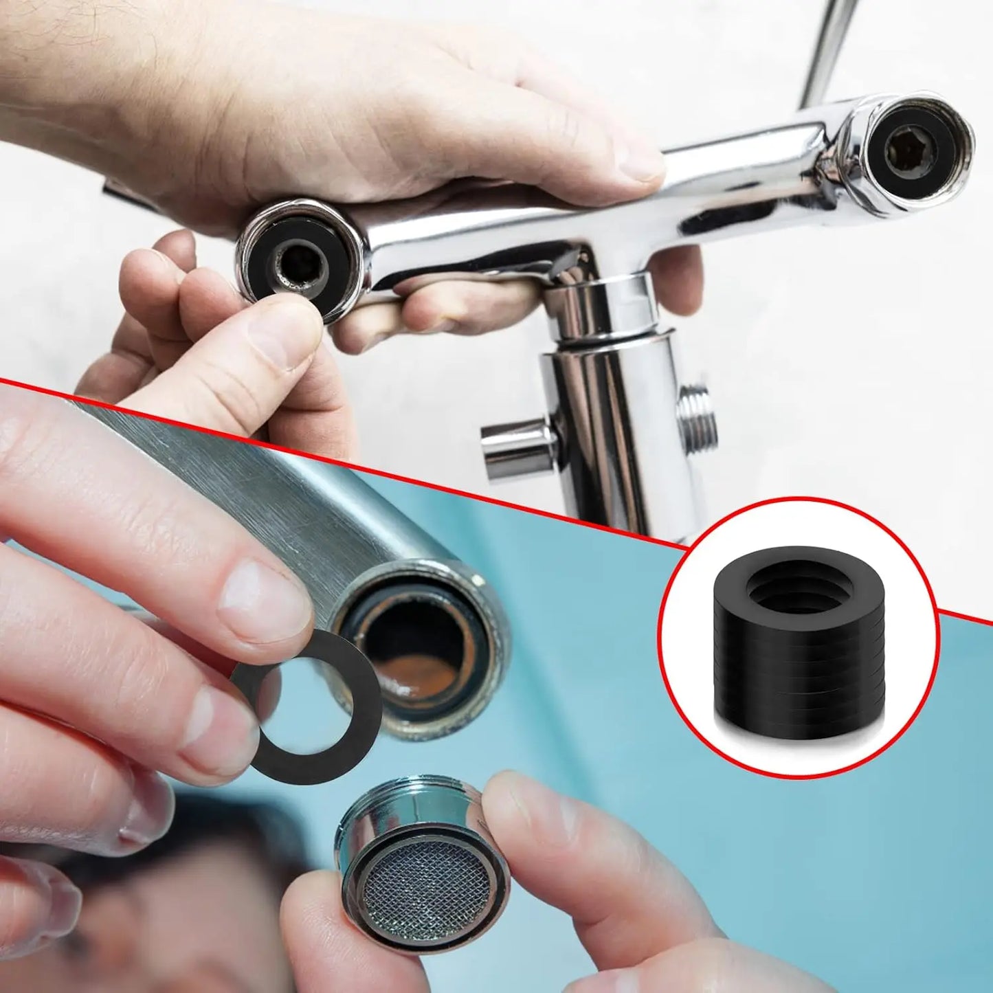 Flache Unterlegscheiben aus Gummi für Wasserhahn-Reparaturen-Yabubest - Home & More