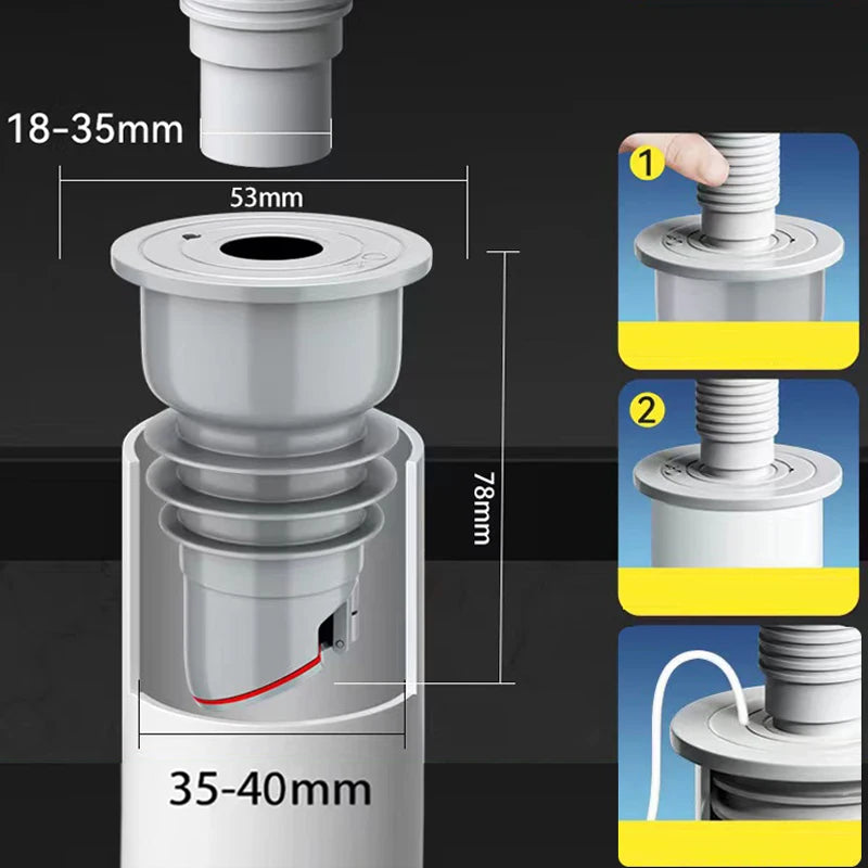 Flexibler Silikon Dichtungsring 35-75mm – Geruch - Leckage Schutz fürs Bad