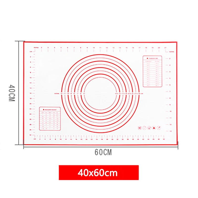Silikon Backmatte Antihaft Teigrolle Knetmatte für Gebäck und Pizza