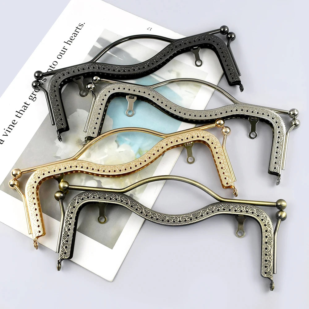 Metall Geldbörse Rahmen 20,5/27 cm Kussverschluss für Taschen 1 oder 2 Stück