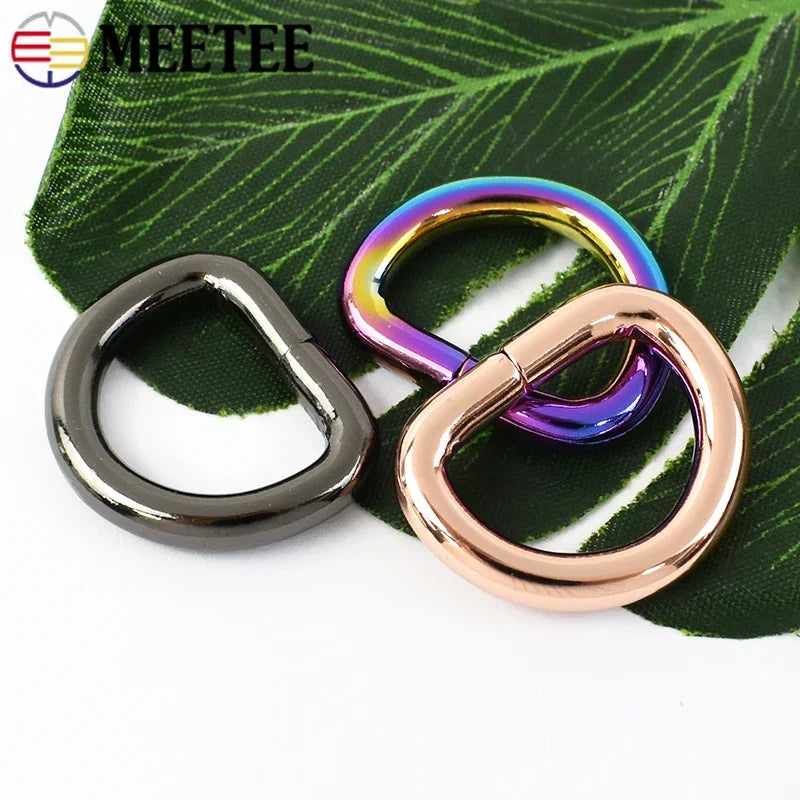 10x Metall D-Ringe 13-50 mm Goldfarbener Verbindungsring für Taschen Gürtel