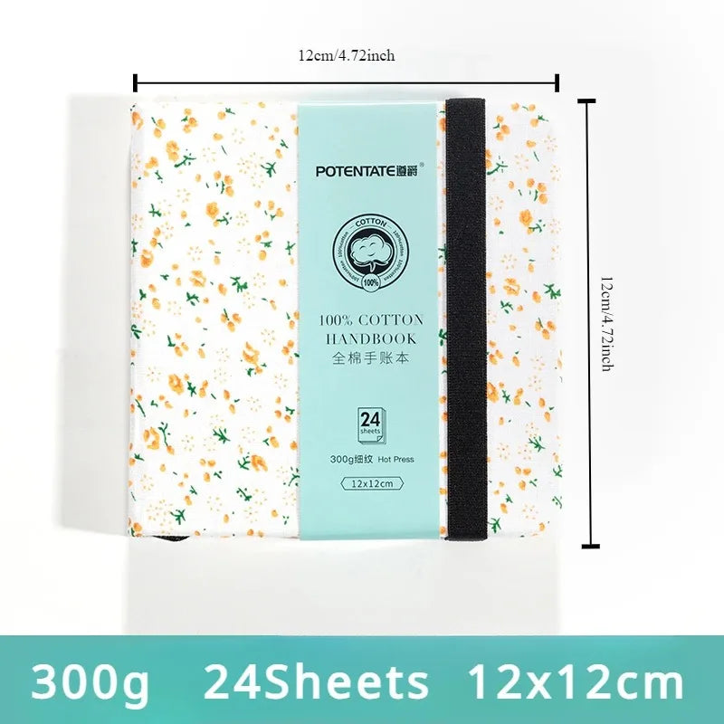 Kreatives Aquarellskizzenbuch 24 Blatt 300g Baumwolle, quadratisch 12x12 cm