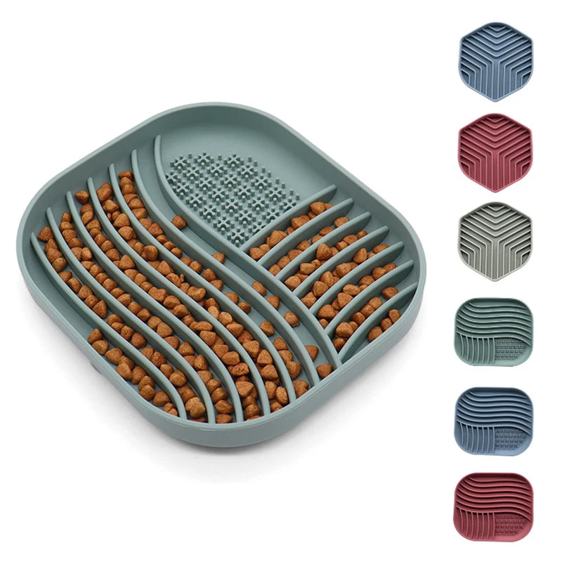 Rutschfeste Silikon Leckmatte für Hunde und Katzen – Langsames Fressen