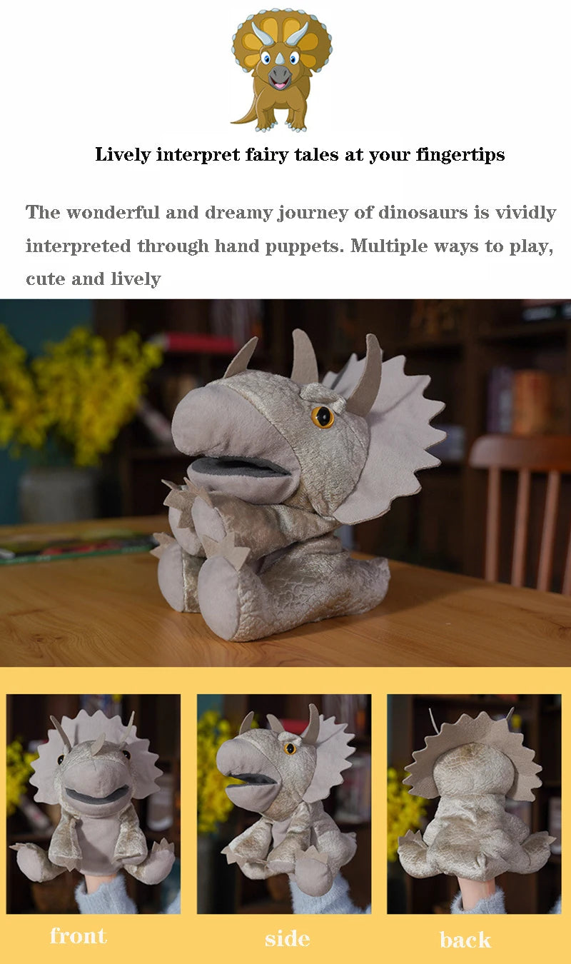 Niedliche Dinosaurier-Handpuppen mit bewegbarem Mund