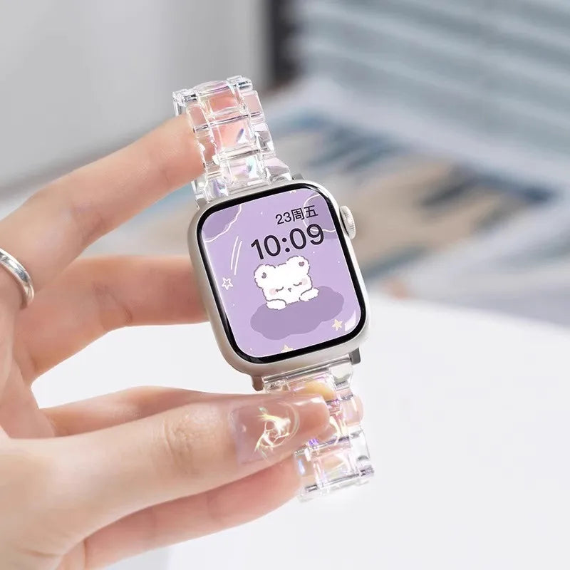 Transparentes Acryl-Uhrenarmband mit Faltschließe für Smartwatches