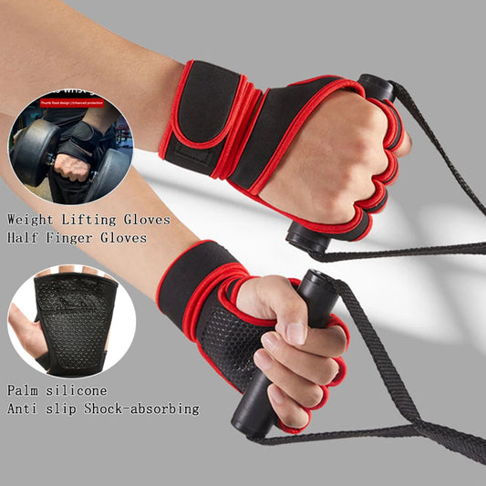 Sporthandschuhe für Krafttraining mit rutschfestem Griff und Fingerfreiheit