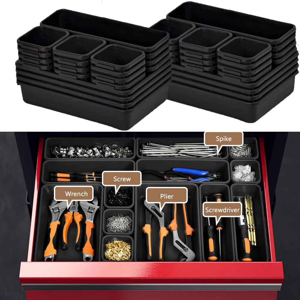 Werkzeugkasten Organizer Set mit Schubladenablage und Trennblättern