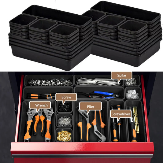 Werkzeugkasten Organizer Set mit Schubladenablage und Trennblättern