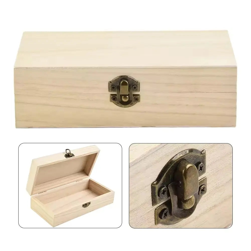 Retro Holz-Aufbewahrungsbox mit Metallverschluss für stilvolle Ordnung