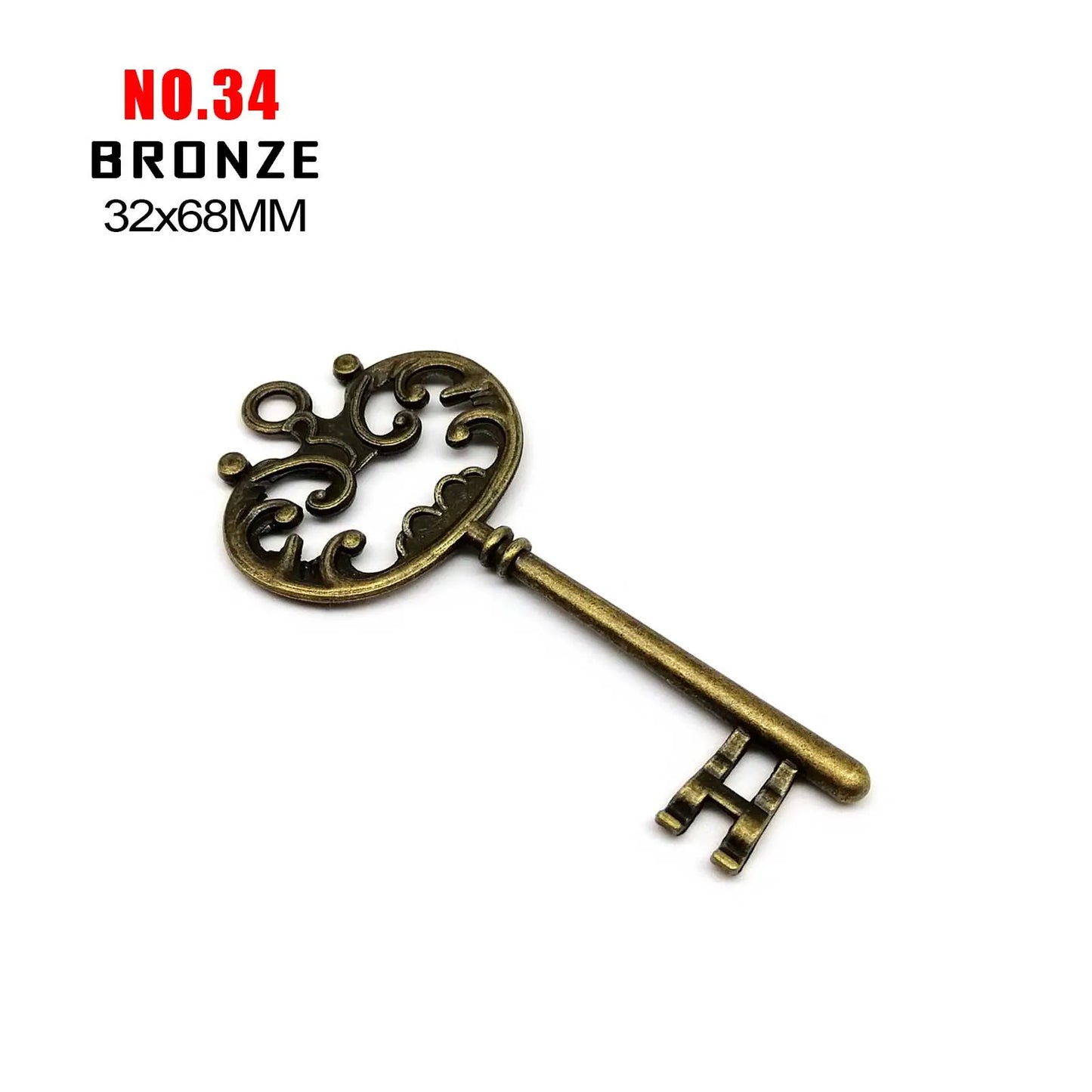 2er Set dekorative Metall-Schlüssel für Steampunk Schmuck DIY Basteln