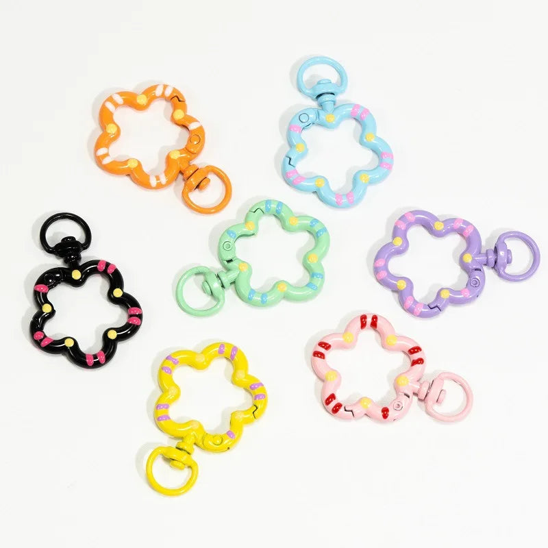 5 Metall-Karabinerverschlüsse mit Blumenmuster für Schmuck und DIY