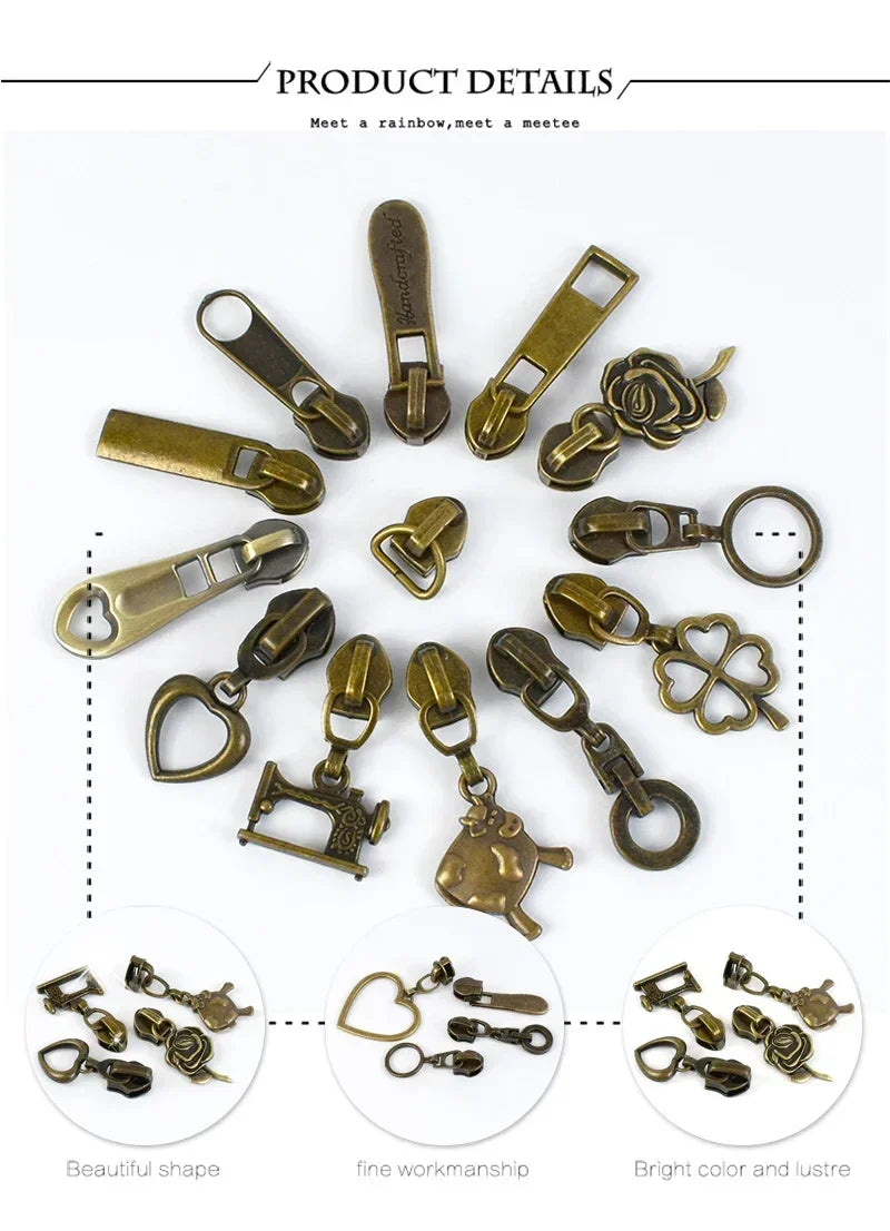 Bronze Reißverschlussschieber für Nylonreißverschlüsse, 5-20 Stück-Yabubest - Home & More