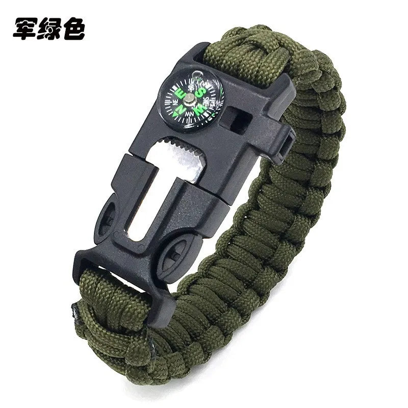Multifunktionales Survival Armband mit Kompass und Pfeife
