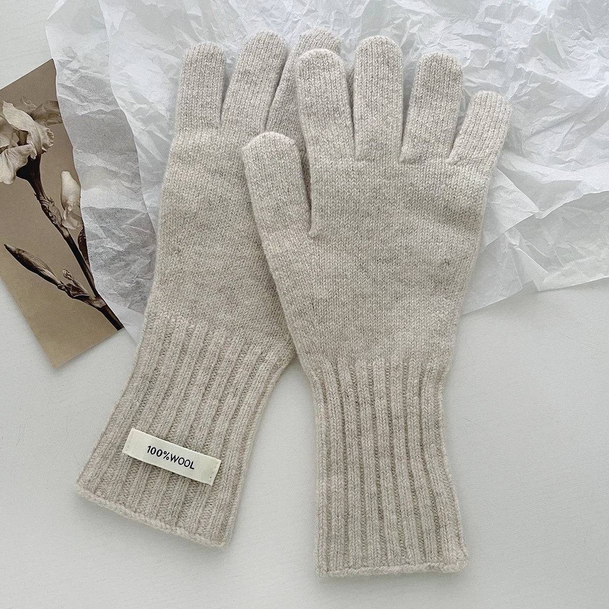 Warme Damen Handschuhe aus 100 Prozent Wolle mit Touchscreen Funktion-Yabubestshop