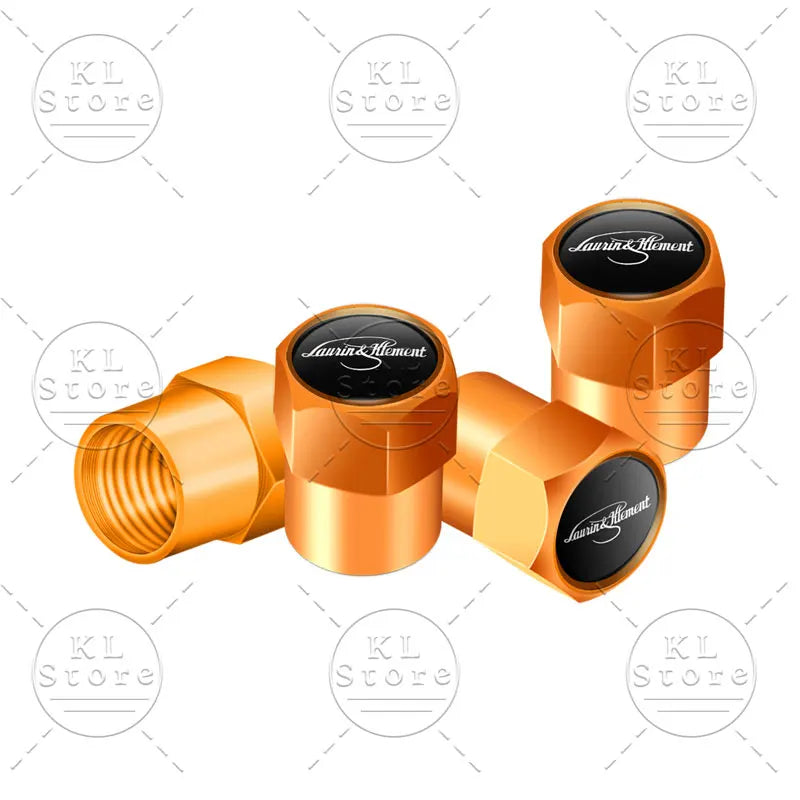 4er Set Rad Reifen Ventilkappen Air Stem Caps mit Staubschutz und Logo