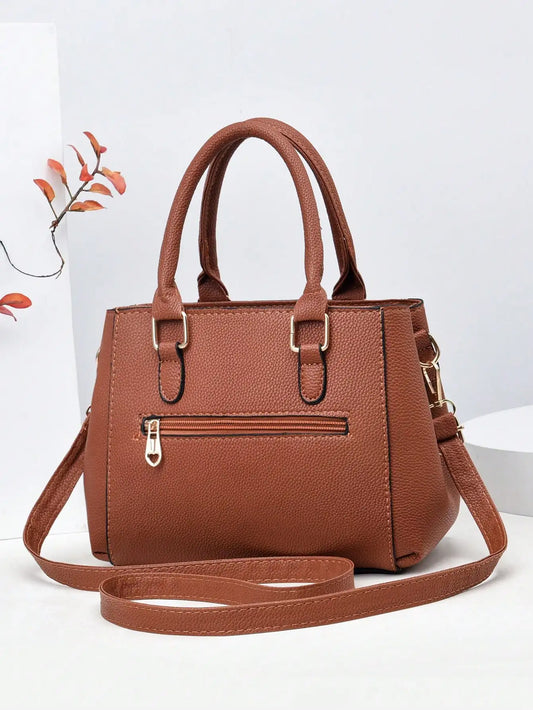 Modische minimalistische bestickte Umhängetasche mit großem Fassungsvermögen