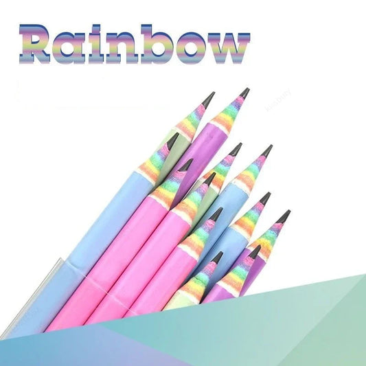 12er-Pack HB Bleistifte aus Papier in Regenbogenfarben für Kinder