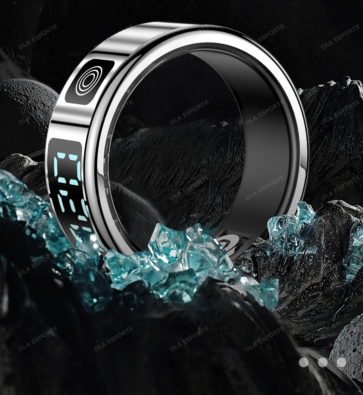 Wasserdichter Smart Ring mit Display und Gesundheitsmonitor