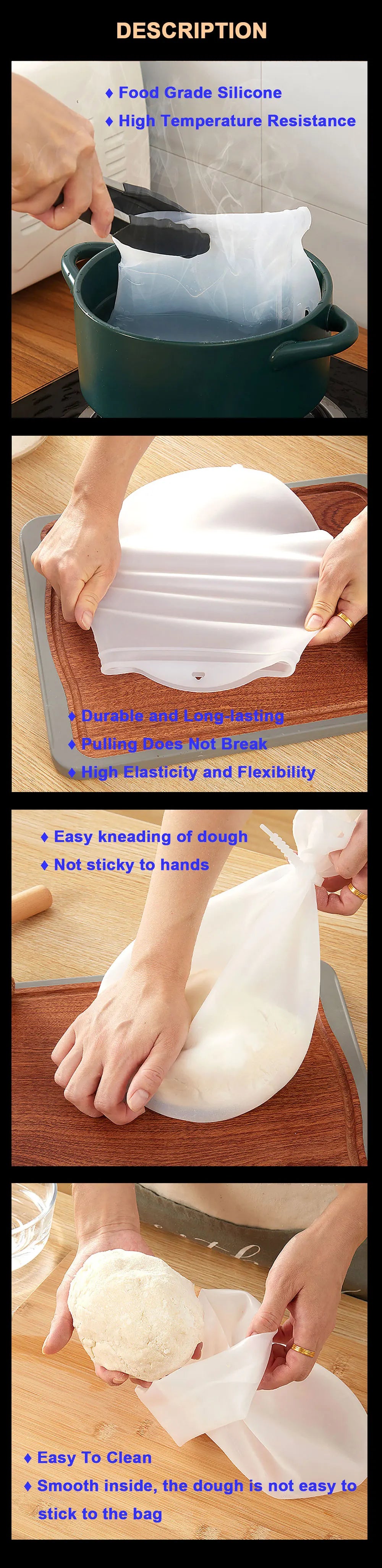 Silikon Knet Teig Tasche Multifunktionales Backhelfer Werkzeug-Yabubest - Home & More