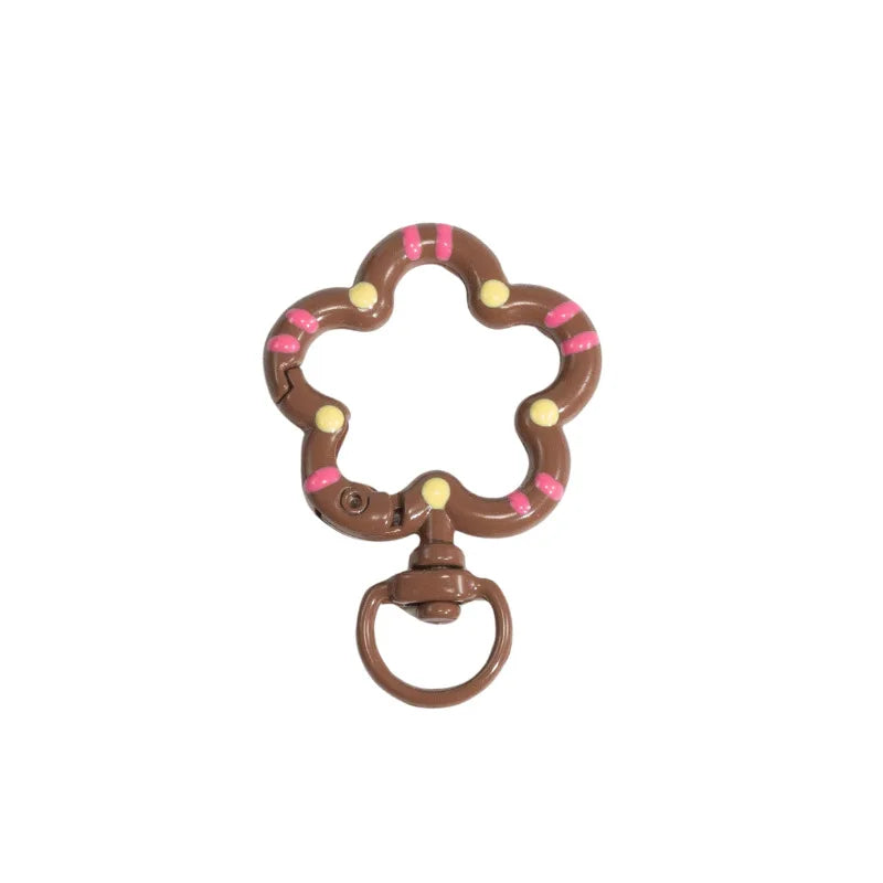 5 Metall-Karabinerverschlüsse mit Blumenmuster für Schmuck und DIY