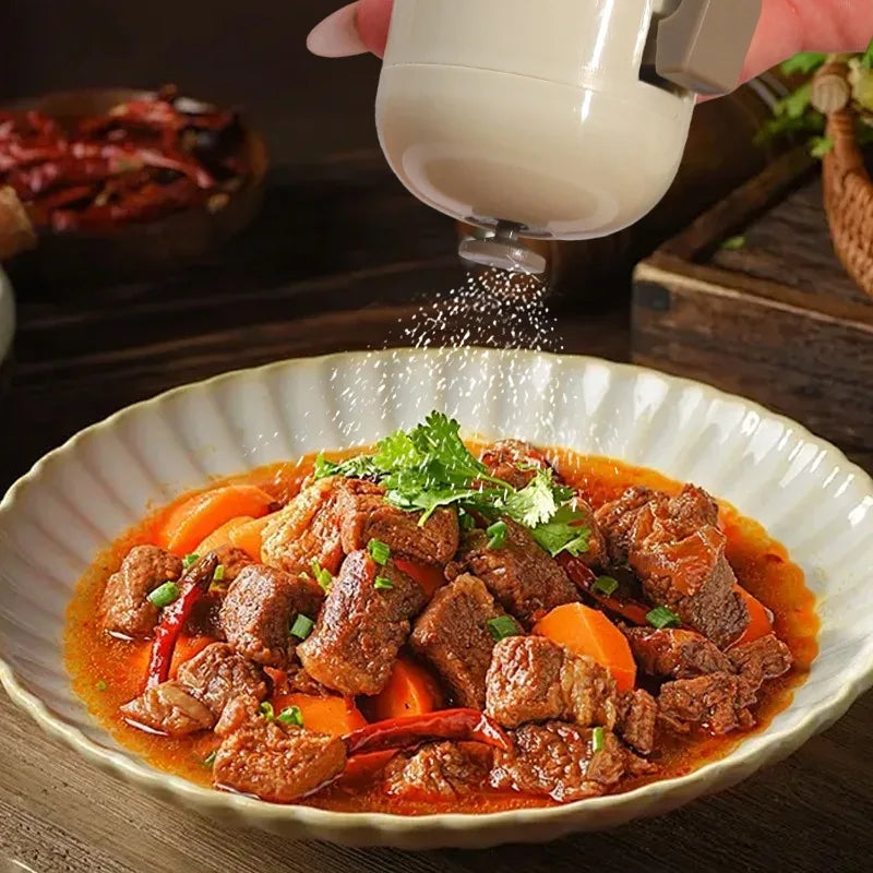 Glas Gewürzflasche mit Push-Salzspender 7x7x14cm Pfefferstreuer Küche