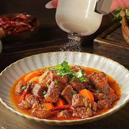 Glas Gewürzflasche mit Push-Salzspender 7x7x14cm Pfefferstreuer Küche